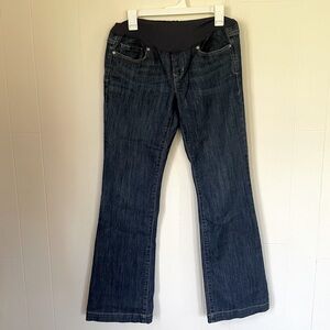 Gap Maternity Long & Lean dark wash denim bootcut jeans ~ women’s size 29/8r